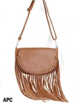 TASSELED FLAP CROSSBODY SATCHEL
