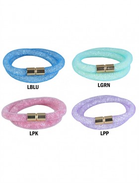 Crystal Filled Tube Mesh Magnetic Bracelet Crystal Filled Tube Mesh Magnetic Bracelet