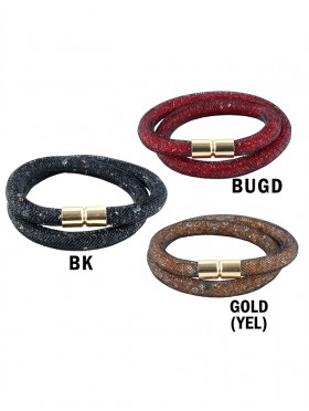 Crystal Filled Tube Mesh Magnetic Bracelet Crystal Filled Tube Mesh Magnetic Bracelet