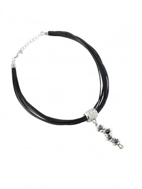 Multi Ropes Necklace W/ Flower Pendant
