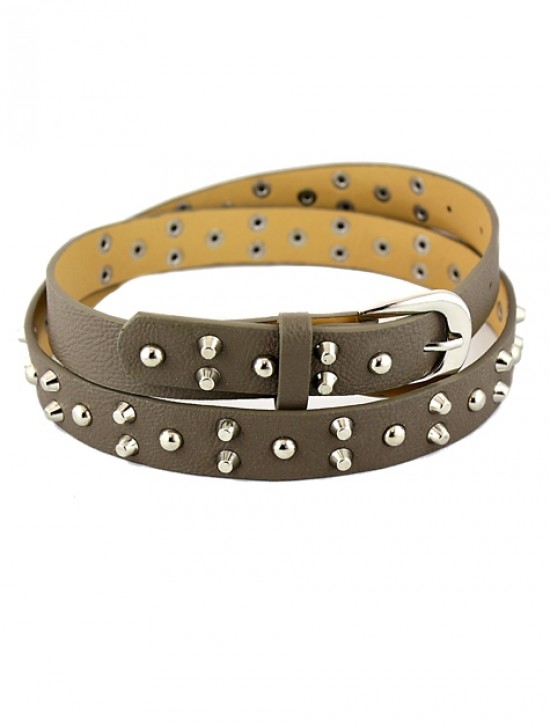 FAUX LEATHER BELT WITH STUDS