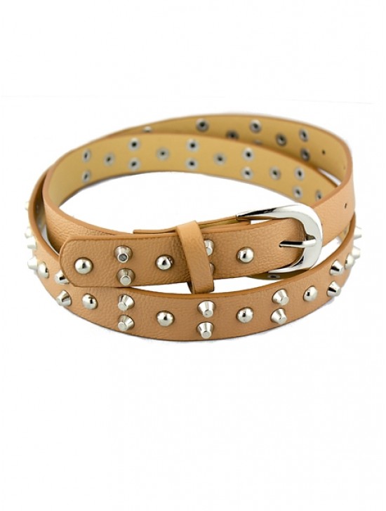 FAUX LEATHER BELT WITH STUDS