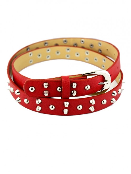 FAUX LEATHER BELT WITH STUDS