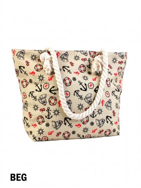 Canvas Nautical Anchor Shoulder Tote