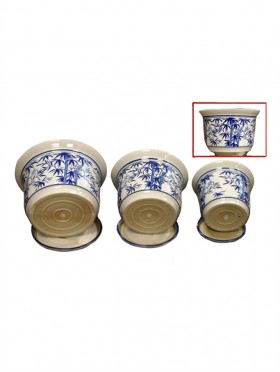 Blue Bamboo Flower Pots