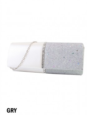 Sparkle Lurex Evening Clutch With Rhinestone