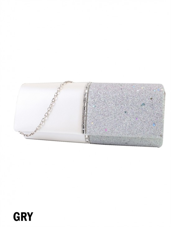 Sparkle Lurex Evening Clutch With Rhinestone