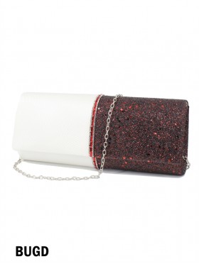 Sparkle Lurex Evening Clutch With Rhinestone