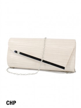 Asymmetrical Faux Leather Evening Clutch W/ Charm Asymmetrical Faux Leather Evening Clutch W/ Charm