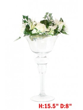 GOBLET STYLE GLASS VASE (PICKUP ONLY)