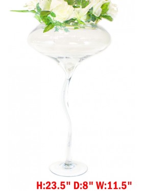 GOBLET STYLE GLASS VASE (PICKUP ONLY)