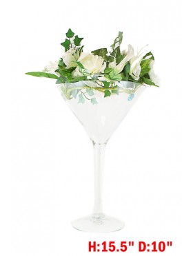 GOBLET STYLE GLASS VASE (PICKUP ONLY)