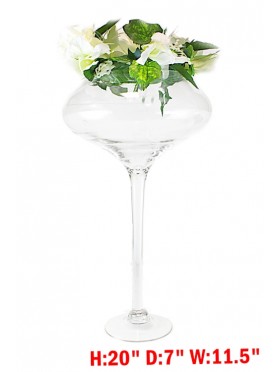 GOBLET STYLE GLASS VASE (PICKUP ONLY)