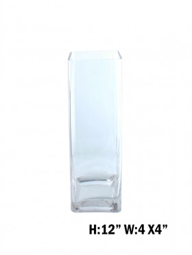 SQUARE BASE GLASS VASE (PICKUP ONLY)