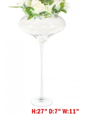 GOBLET STYLE GLASS VASE (PICKUP ONLY)