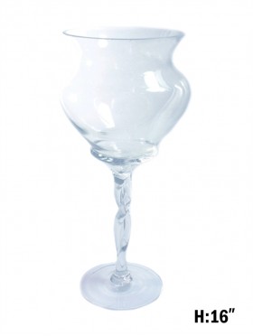 GOBLET BRAIDED STEM GLASS VASE (PICKUP ONLY)