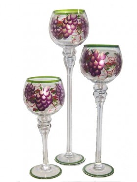 GOBLET STYLE GLASS, SET OF 3