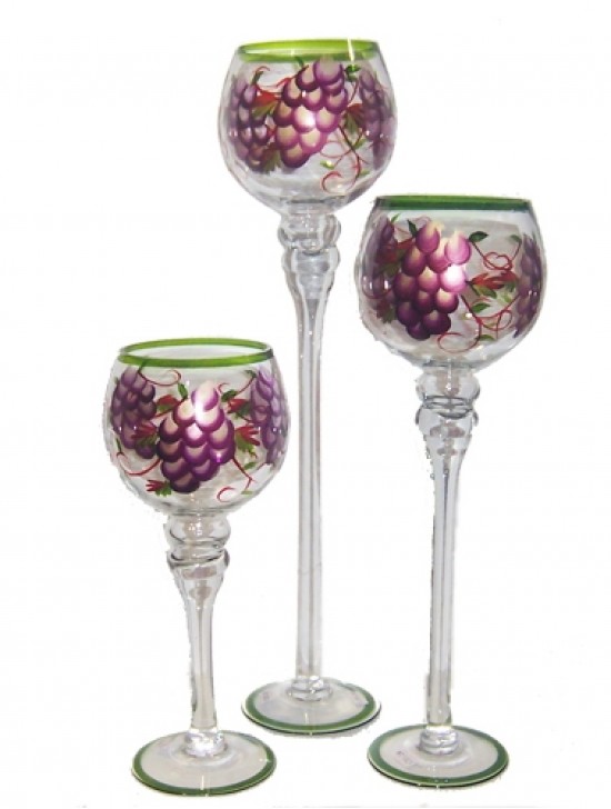 GOBLET STYLE GLASS, SET OF 3