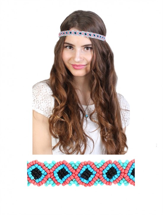 BEADED RHOMBUS HAIR BAND