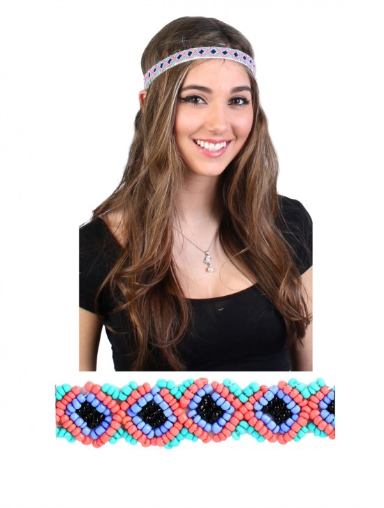 BEADED RHOMBUS HAIR BAND