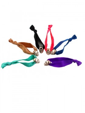 Hair Elastics, Skull (6 Pcs)