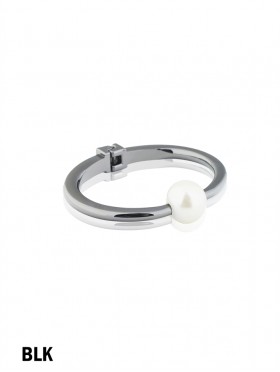Solid Color Bangle With Pearl