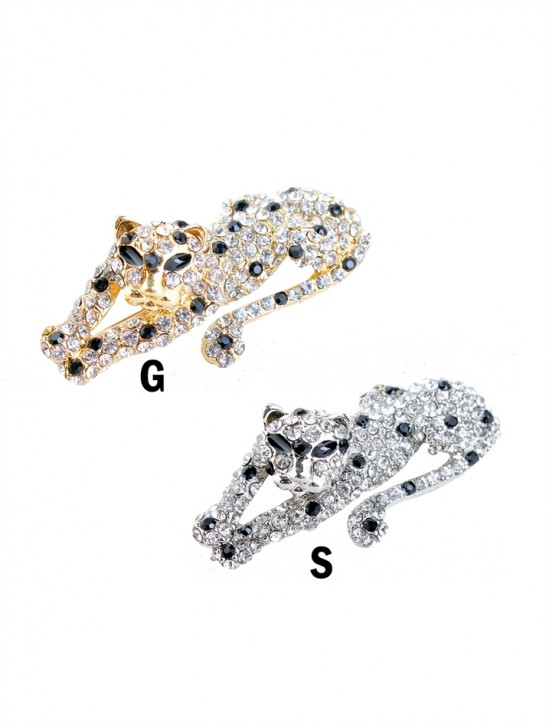 RHINESTONE CHEETAH BROOCH