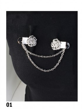 Clip On Rhinestone & Flower Brooches