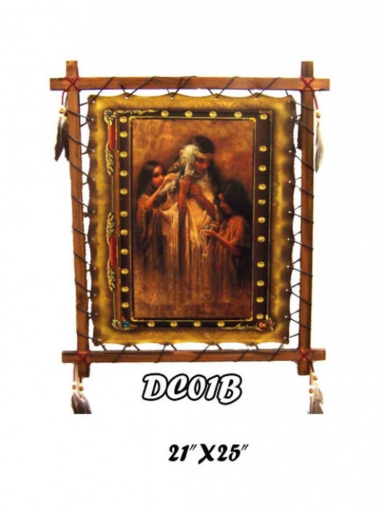 LARGE DREAM CATCHER FIXTURE FEATURING NATIVE ART