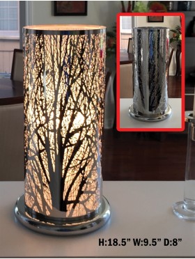 Silver Forest Cutout Touch Lamp
