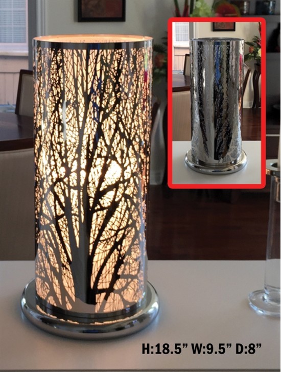 Silver Forest Cutout Touch Lamp