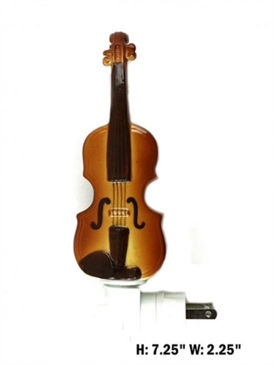 Porcelain Violin Night Light with Gift Box