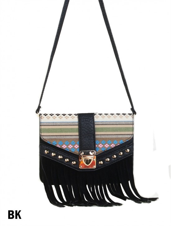 CANVAS TASSELED CROSSBODY