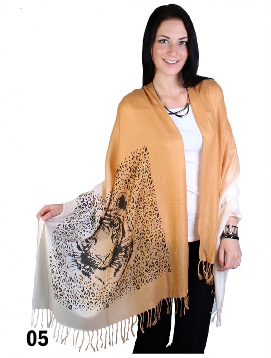 TIGER FACE GLITTER SHAWL SCARF