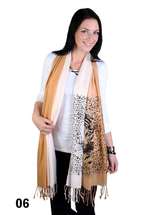 TIGER FACE GLITTER PASHMINA