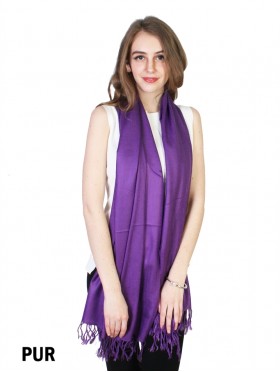 Solid Silk Blend Pashmina