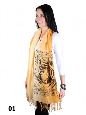 TIGER FACE GLITTER SHAWL SCARF