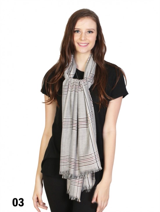 Shepherds Check Print Scarf