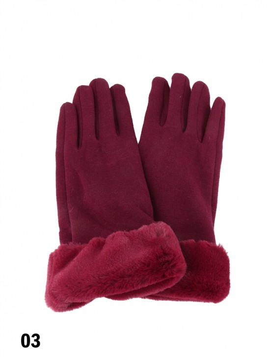 Touch Screen Glove With Faux Leather Edge