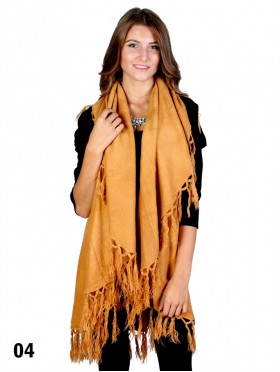 Solid Color Cape W/ Fringes